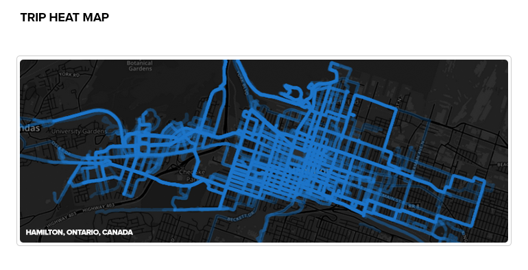 Chart: Hamilton Bike Share trip heat map as of July 2, 2015