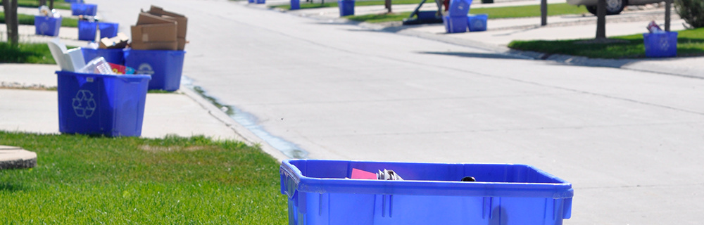 Blue boxes at the curb (Image Credit: City of Hamilton)