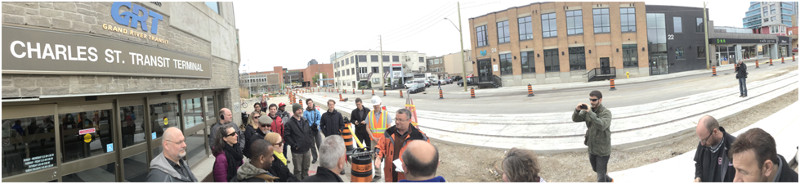 Meet at Charles St. Transit Terminal in Downtown Kitchener (Image Credit: Mark Rejhon)