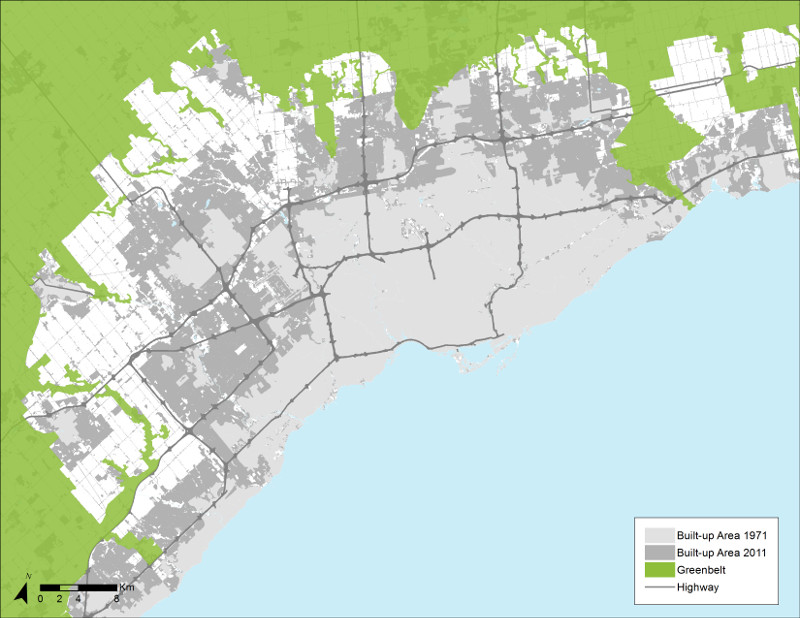 Built-up Area, Toronto Census Metropolitan Area (1971 and 2011)