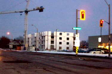 A rare construction crane on the East
Mountain