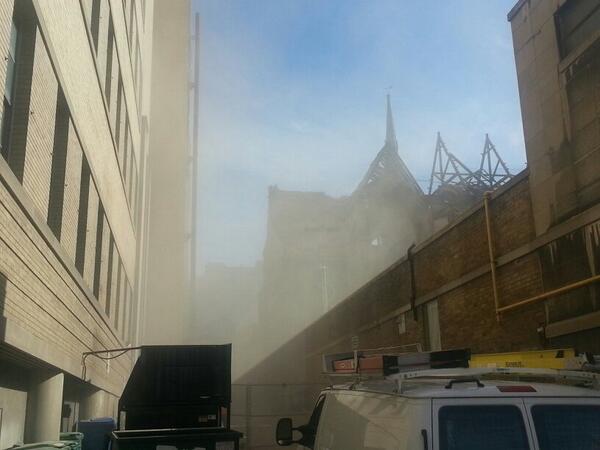 Dust in the laneway west of James Baptist