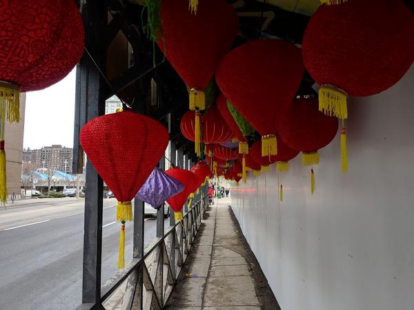 Lanterns celebrating Vietnamese New Year under the hoarding in front of James Baptist Church (RTH file photo)
