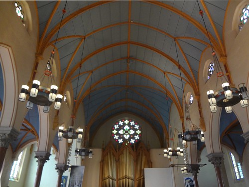 Main hall has a 50 foot ceiling