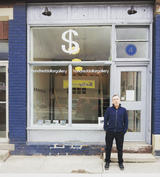 Andrew McPhail standing in front of Hundred Dollar Gallery