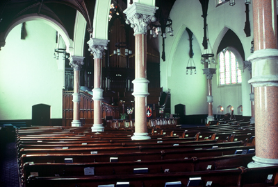 Fig. 15. Hamilton, James Street Baptist Church, interior from aisle.