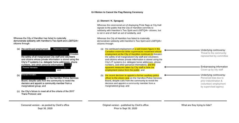 Image of Kroetsch document comparing redactions (Image Credit: Martin Kuplēns-Ewart)