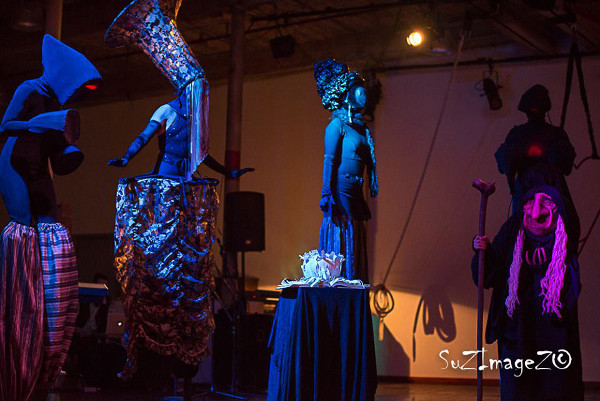 Costumed stilt walkers at La Nuit du Frisson (Image Credit: Suzanne Steenkist)