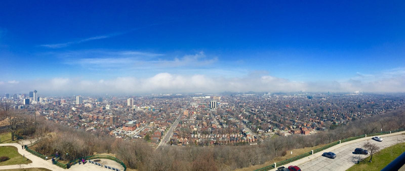 Lake fog panorama