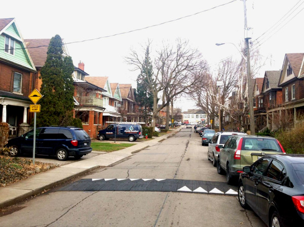 Speed humps on Strathcona