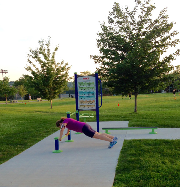 Taking advantage of the fitness station