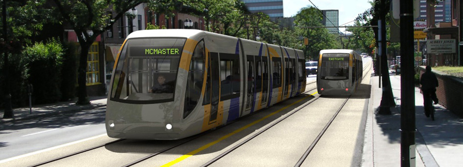 Rendering of light rail transit on King Street