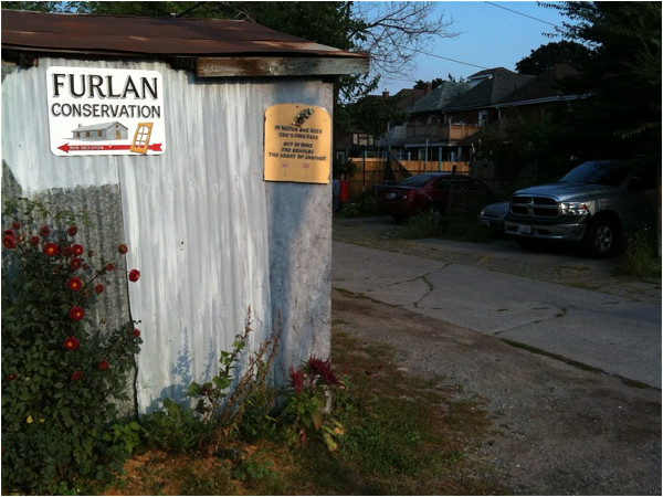 Sign at rear of Furlan Conservation studio