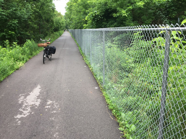 New fence along the south side of the Escarpment Rail Trail