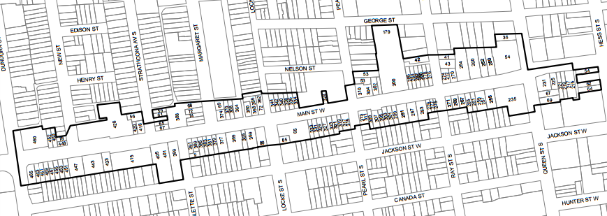 Main West Esplanade BIA map