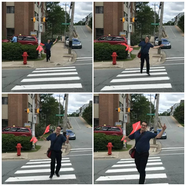 Ridiculous pedestrian safety measure, ridiculous walk