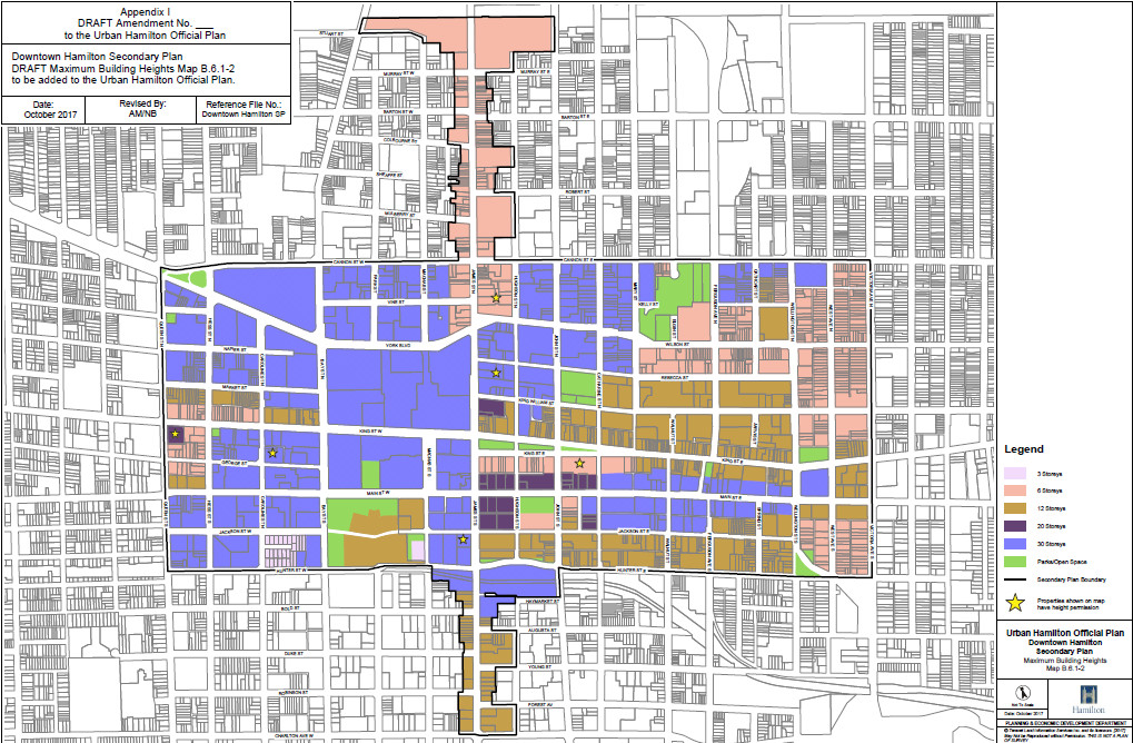 Proposed maximum building heights, October 2017