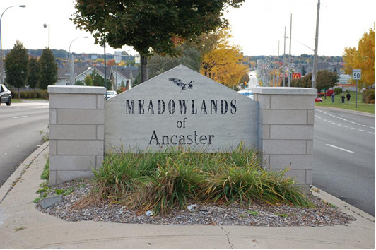 'Meadowlands of Ancaster' ca. 2011. This photograph looks west across Golf Links Road (Image Credit: Shawn Palmer ReMax Escarpment Realty).