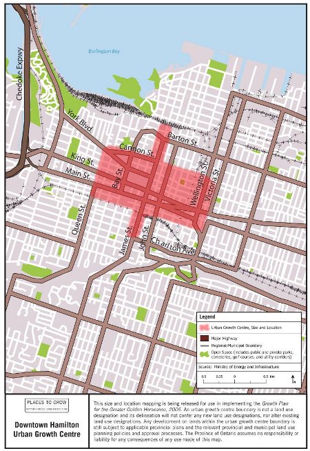 SOURCE: 'Size and Location of Urban Growth Centres in the Greater Golden Horseshoe' (2008), Ministry of Energy and Infrastructure