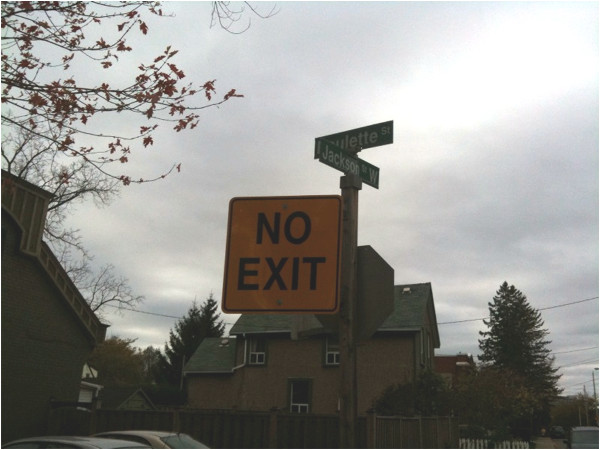 No Exit sign on Jackson at Poulette