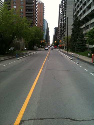 Laurier Street takes people east to west across Ottawa in safety and comfort - it would be amazing to have a similar route here in Hamilton!