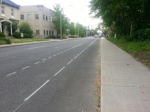 City workers started installing the bike lanes on Monday