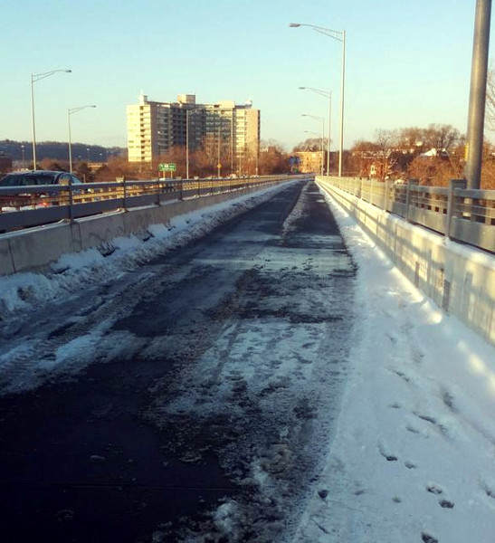 King Street multi-use track plowed, November 20,2014 (Image Credit: John Popham)