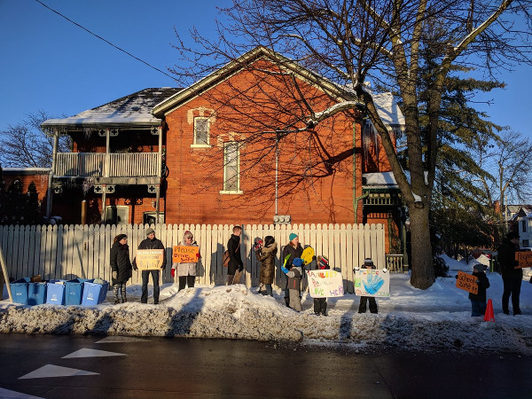 Safe streets protest at Queen and Herkimer, February 12, 2018 (RTH file photo)
