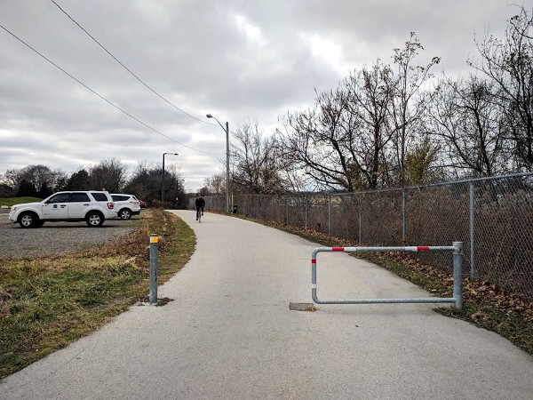 Rail Trail at the other end of Studholme - single gate