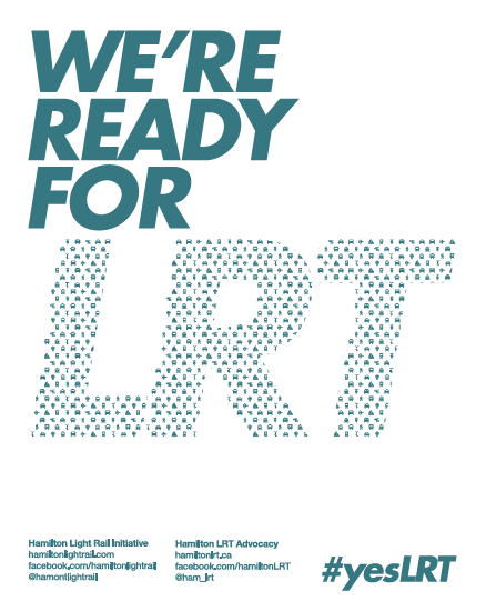 We're Ready For LRT poster, teal on white colour scheme