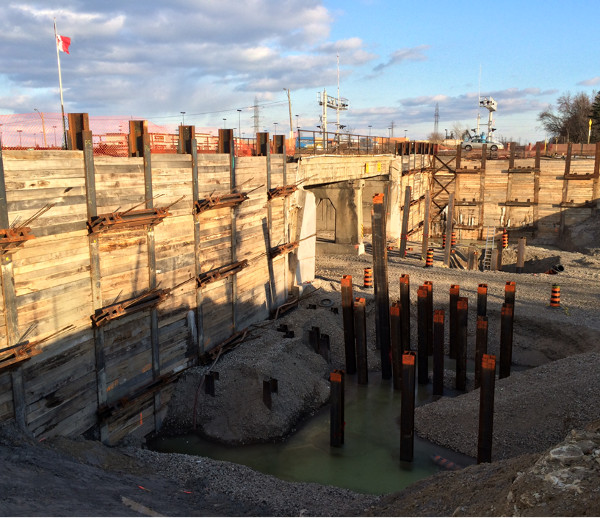 Foundation of new Railroad Bridge in January 2015 (photo by Mark)