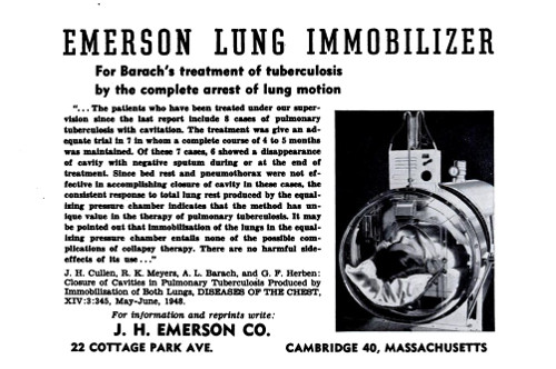 Sanatorium Lung Immobilizer (Source: Diseases of the Chest, Vol. XV No. 1, Jan 1949.)
