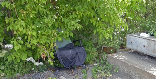 Utopia for one. Unsafe injection site in North Hamilton.