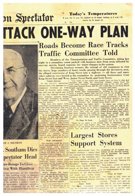1957 Spectator article: 'Roads Become Race Tracks, Traffic Committee Told'