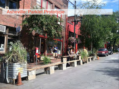 Parklet prototype in Asheville