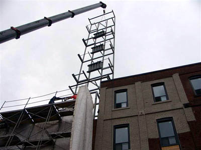 Installing the staircase.