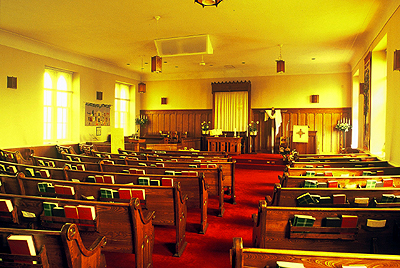 Fig. 2. Barton Stone United (formerly Presbyterian)Church, interior to E.