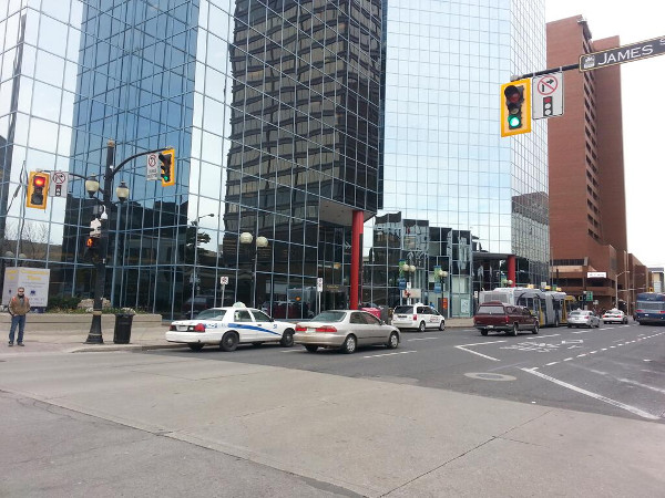 Transit-only lane, King and James (RTH file photo)