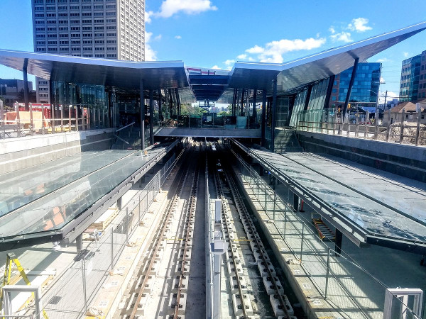 Tunney's Pasture LRT Station looking west October 4, 2018 (Image Credit: Fraser Pollock)