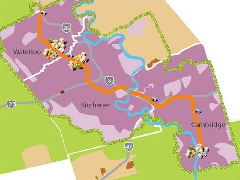 Waterloo Region reurbanization corridor