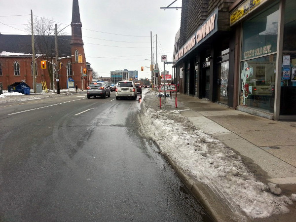 Curb lane cleared on Wilson east of James (Image Credit: Ryan McGreal)