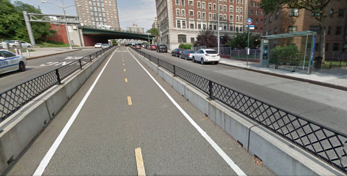 Google Streetview Image of Sands bike track protected