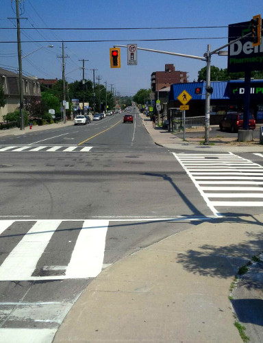 Zebra crossing at Aberdeen and Dundurn