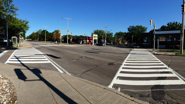 New zebra crossing at York and Locke (Image Credit: Jason Leach)